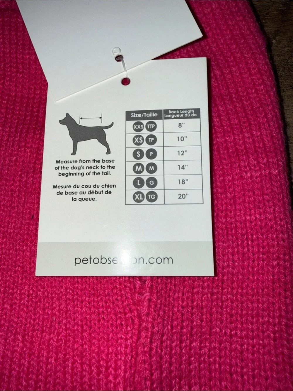 XS Pet Posse Dog Sweater with Heart